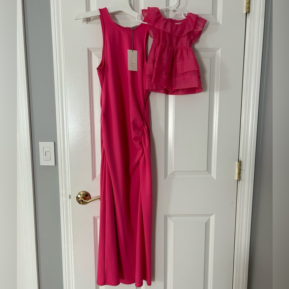 Target Pink Sleeveless Maxi Dress with Ruffled Pink Baby Top